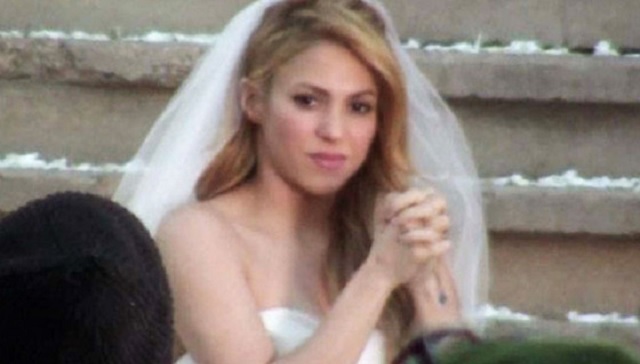 Shakira in a wedding dress!