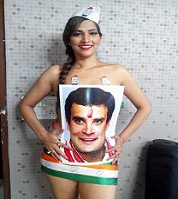 After Meghna Patel strips for Narendra Modi, Now its Tanisha Singh who does it all for Rahul Gandhi