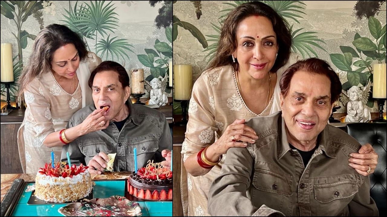 Dharmendra: Hema Malini was seen showering love on Dharmendra\\\'s birthday, celebrated birthday in this style with daughters