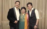 Mumbai: Congress leader Bhai Jagtap with Tejaswini Jagtap and actor Shah Rukh Khan during the wedding