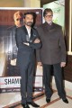 New Delhi: Actors Amitabh Bachchan and Dhanush during a promotional event of their upcoming film