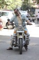 Actor Nana Patekar riding motorcycle during the promotion of upcoming film Ab Tak Chhappan 2 in Mumbai