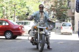 Actor Nana Patekar riding motorcycle during the promotion of upcoming film Ab Tak Chhappan 2 in Mumbai