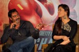 Actors Ajay Devgan and Kareena Kapoor during a press conference