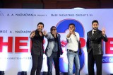 Actors Paresh Rawal, Abhishek Bachchan, John Abraham and Sunil Shetty during the unveil of the starcast of the upcoming film Hera Pheri 3