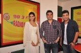 Actors Sonam Kapoor, Varun Sharma and filmmaker Arbaaz Khan at Radio Mirchi studio for promotion of their upcoming film Dolly Ki Doli in Mumbai
